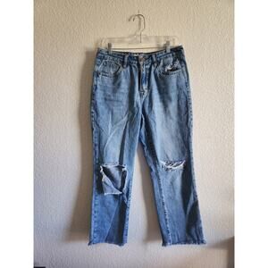 Rock & Roll Denim High Raised Straight Cropped Jeans W29 L27